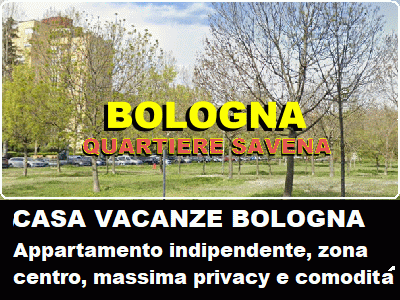 www.ilmiositoweb.com/casavacanzebologna   
CASA VACANZE A BOLOGNA - CASA VACANZA  LE DUE MADONNE QUARTIERE SAVENA - salotto con divano letto, camera letto matrimoniale, cucina arredata e bagno con doccia, vicino al Centro storico e agli Ospedali di Bologna